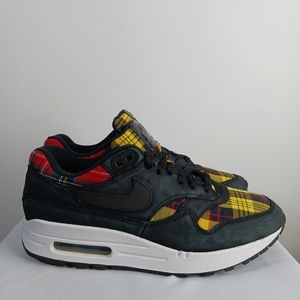 Nike Air Max 1 SE Tartan - AV8219-001 Black / Plaid Yellow Red- Women's Size 7.5